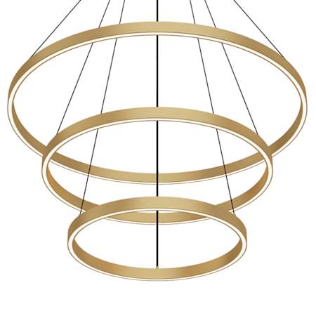 Kuzco Lighting Cerchio 32" Wide 150 Watt 3-Tier LED Ring Chandelier Brushed Gold
