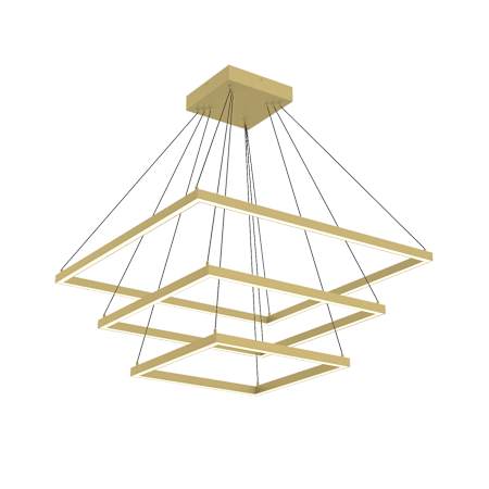 Kuzco Lighting Piazza 32" Wide 3-Tier LED Square Chandelier Brushed Gold