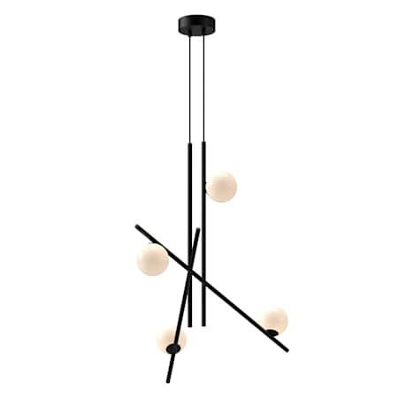 Kuzco Lighting Amara 19" Wide LED Chandelier Black / Glossy Opal