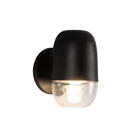 Kuzco Lighting Yara 6" Tall Wall Sconce Black / Clear Glass