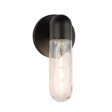 Kuzco Lighting Lima 4" Tall Wall Sconce Black / Clear Water Glass