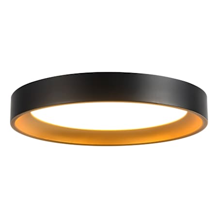 Kuzco Lighting Nix 9" Wide LED Flush Mount Drum Ceiling Fixture Black / Gold
