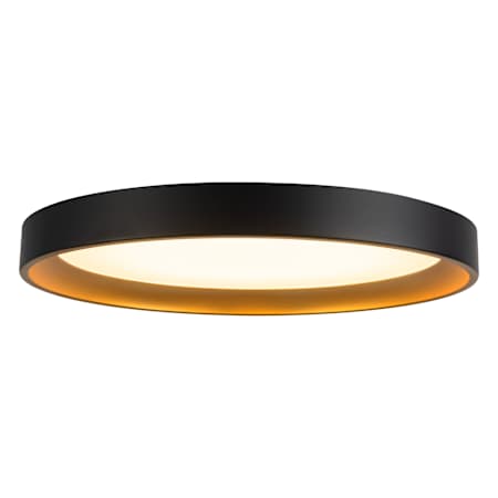 Kuzco Lighting Nix 12" Wide LED Flush Mount Drum Ceiling Fixture Black / Gold