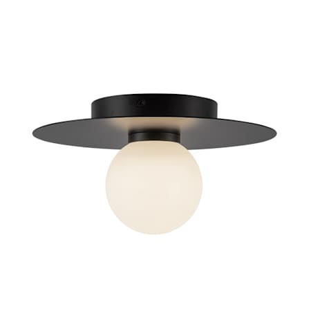 Kuzco Lighting Elixir 10" Wide LED Flush Mount Globe Ceiling Fixture with Opal Glass Shade Black