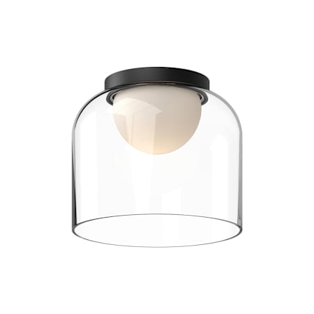 Kuzco Lighting Cedar 8" Wide LED Flush Mount Ceiling Fixture Black / Clear Glass