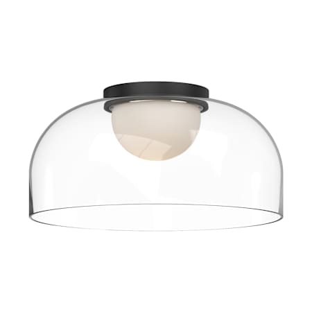 Kuzco Lighting Cedar 12" Wide LED Flush Mount Ceiling Fixture Black / Clear Glass