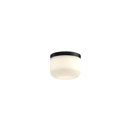 Kuzco Lighting Mel LED Flush Mount Ceiling Fixture Black / Opal Glass