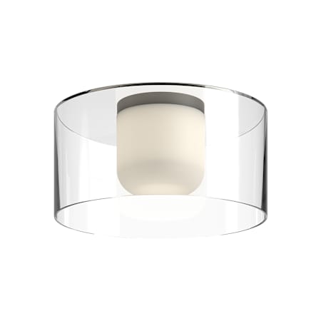 Kuzco Lighting Birch 12" Wide LED Flush Mount Drum Ceiling Fixture Black / Clear Glass