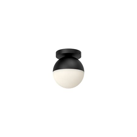 Kuzco Lighting Monae Flush Mount Globe Ceiling Fixture Black / Opal Glass