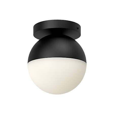 Kuzco Lighting Monae Flush Mount Globe Ceiling Fixture Black / Opal Glass