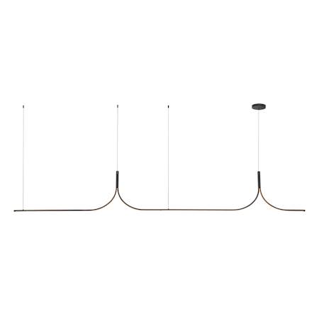 Kuzco Lighting Thread 118" Wide LED Abstract Linear Chandelier - Remote Driver Black