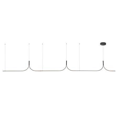 Kuzco Lighting Thread 177" Wide LED Abstract Linear Chandelier Black