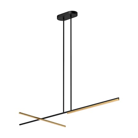 Kuzco Lighting Shift 60" Wide LED Abstract Chandelier Black / Brushed Gold