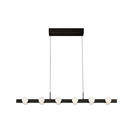 Kuzco Lighting Rezz 36" Wide LED Linear Chandelier with Opal Glass Shades Black