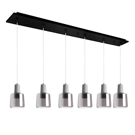 Kuzco Lighting Samson 42" Wide Linear Chandelier Black / Smoked Glass