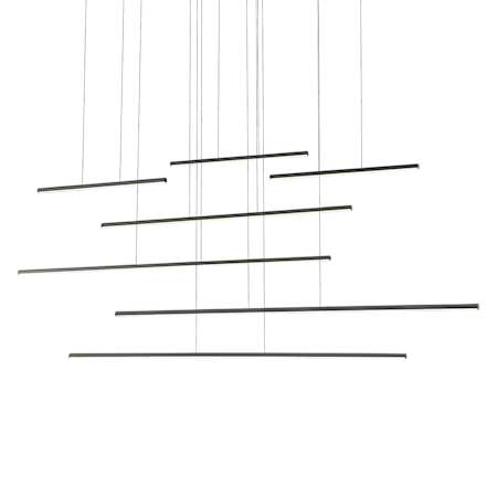 Kuzco Lighting Chute Motion 7 Light 20" Wide LED Abstract Chandelier Black