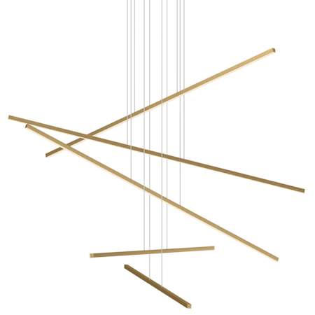 Kuzco Lighting Vega Minor 47" Wide 5 Light LED Multi Light Pendant Brushed Gold