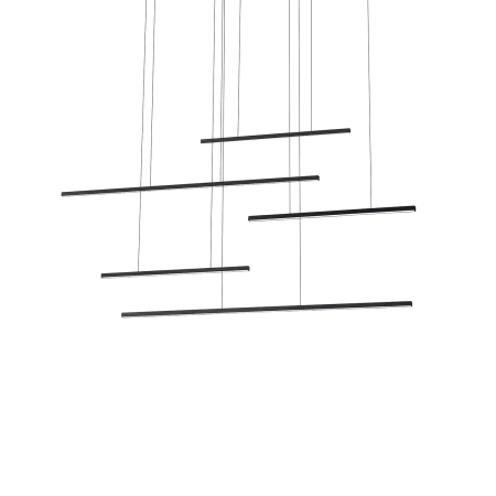 Kuzco Lighting Vega Motion 5 Light 12" Wide LED Abstract Chandelier Black