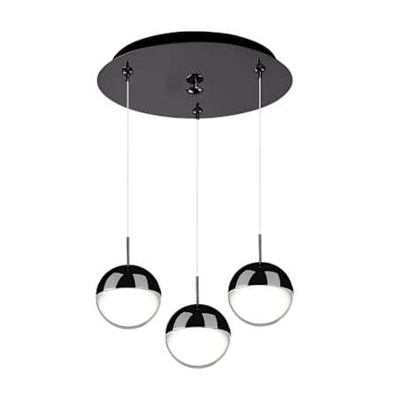 Kuzco Lighting Pluto 12" Wide Globe Chandelier Black Chrome
