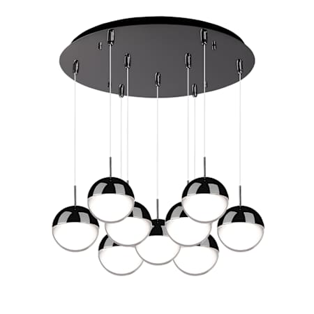Kuzco Lighting Pluto 19" Wide Globe Chandelier Black Chrome