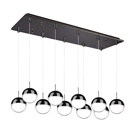 Kuzco Lighting Pluto 27" Wide Globe Chandelier Black Chrome