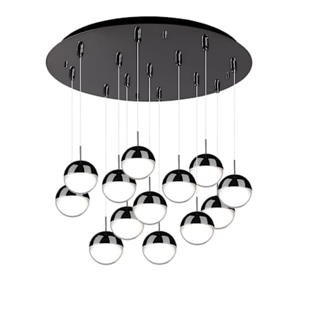 Kuzco Lighting Pluto 24" Wide Globe Chandelier Black Chrome