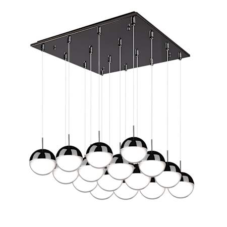 Kuzco Lighting Pluto 20" Wide Globe Chandelier Black Chrome