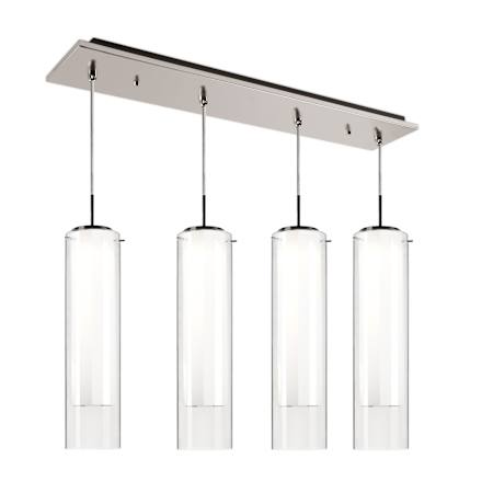 Kuzco Lighting Verona 25" Wide Linear Chandelier Brushed Nickel