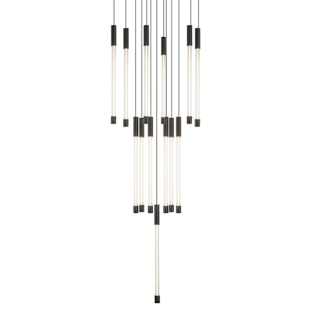 Kuzco Lighting Motif 13" Wide LED Multi Light Pendant with 13" Tall Clear Glass Shades Black