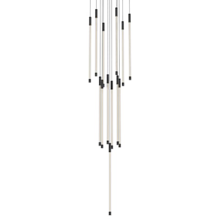 Kuzco Lighting Motif 13" Wide LED Multi Light Pendant with 21" Tall Clear Glass Shades Black