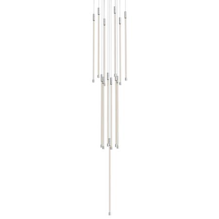 Kuzco Lighting Motif 13" Wide LED Multi Light Pendant with 27" Tall Clear Glass Shades Chrome