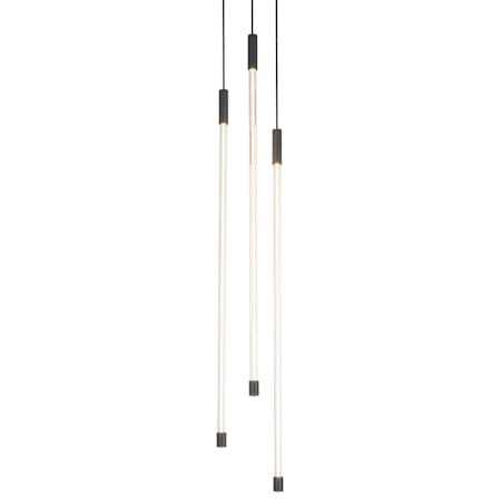 Kuzco Lighting Motif 6" Wide LED Multi Light Pendant with 27" Tall Clear Glass Shades Black