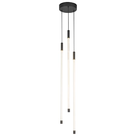 Kuzco Lighting Motif 27" Tall 3000K LED Suspension Multi Pendant Light Black