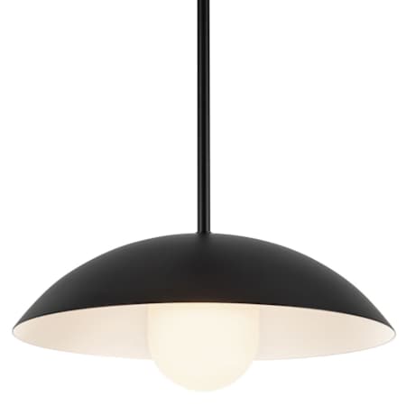 Kuzco Lighting Umbra 14" Wide Pendant with Frosted Glass Lower Shade Black / Opal Glass