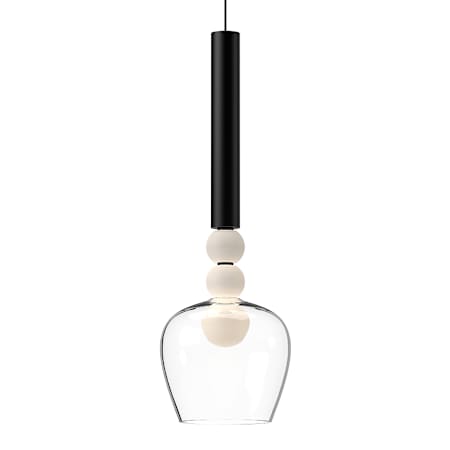 Kuzco Lighting Rise 6" Wide LED Mini Pendant with Clear Glass Shade Black / Clear