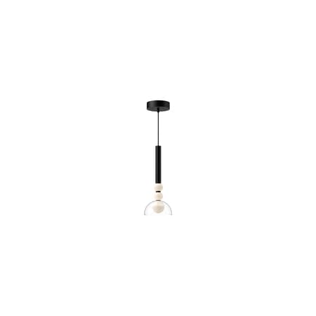 Kuzco Lighting Rise 6" Wide LED Mini Pendant Black / Clear Glass