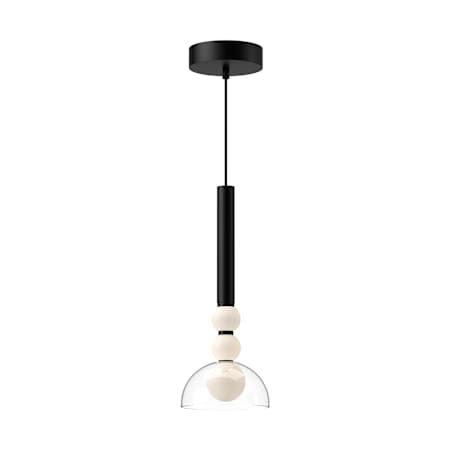 Kuzco Lighting Rise 15" Tall 3000K LED Mini Pendant Black / Clear Glass