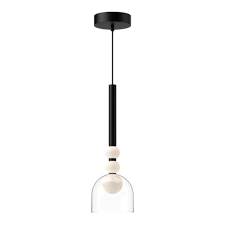 Kuzco Lighting Rise 17" Tall 3000K LED Mini Pendant Black / Clear Glass