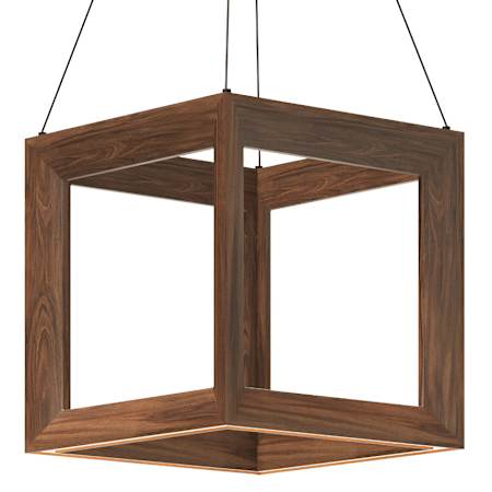 Kuzco Lighting Morina 12" Wide LED Square Chandelier with Thin Panels Walnut