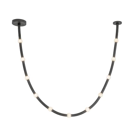 Kuzco Lighting Corda 118" Wide LED Linear Pendant with Opal Glass Shades Black / Opal Glass