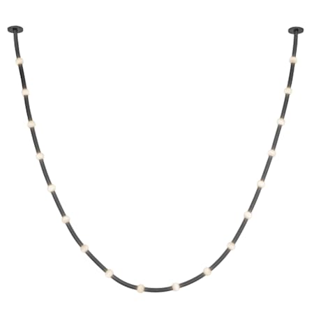 Kuzco Lighting Corda 197" Wide LED Linear Pendant with Opal Glass Shades - Remote Driver Black / Opal Glass