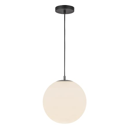 Kuzco Lighting Marco 12" Wide LED Pendant with Opal Glass Shade with 196" Wire Black / Opal Glass