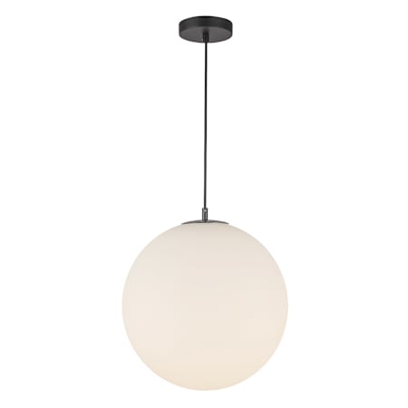 Kuzco Lighting Marco 16" Wide LED Pendant with Opal Glass Shade with 196" Wire Black / Opal Glass