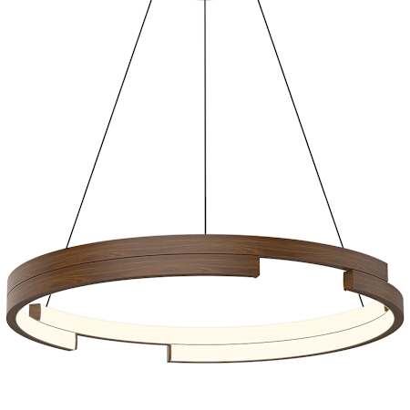 Kuzco Lighting Anello Minor 19" Wide LED Ring Chandelier Walnut