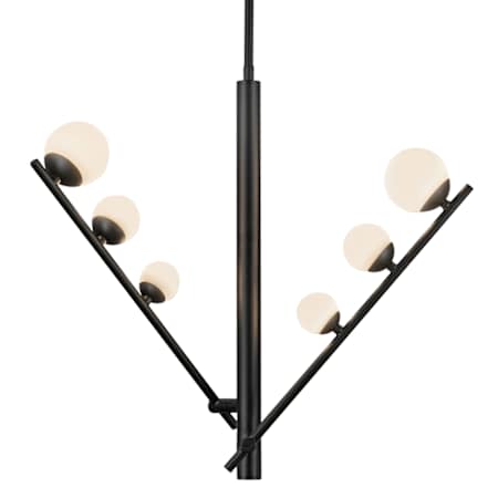 Kuzco Lighting Cypress 23" Wide LED Chandelier with Matte Opal Glass Shades Black / Opal Glass