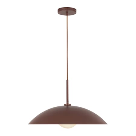 Kuzco Lighting Regent 19" Wide Pendant with Metal and Opal Glass Shades Burgundy