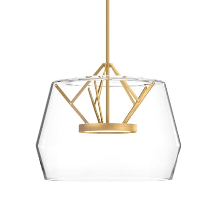Kuzco Lighting Deco 18" Wide LED Pendant Clear / Brushed Gold