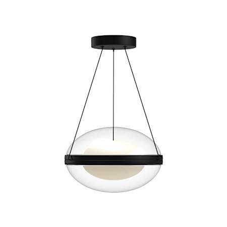Kuzco Lighting Virgo LED Suspension Pendant Black / Opal Glass