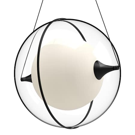 Kuzco Lighting Aries 17" Wide LED Globe Chandelier with Clear Acrylic Outer and Frosted Glass Inner Shades Black