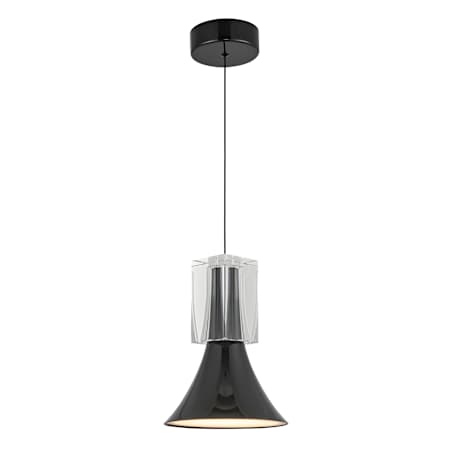 Kuzco Lighting Floe 8" Wide LED Crystal Mini Pendant Glossy Black / Clear Crystal